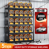 72" H Garage Shelving Units 5 Tier Industrial Storage Shelves Adjustable Metal Shelving 3000LBS Heavy Duty Shelves Utility Shelf Storage Rack for Garage,Warehouse, Basement(19.6"D×59"W×72"H) SGFHNV