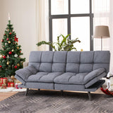 Opoiar Fabric Futon Sofa Bed, Memory Foam Couch Convertible Loveseat, Sleeper Sofa Modern Futon Sets for Small Apartments, Compact Living Space, Office (Grey) Erdoru