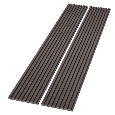 ROOMTEC Acoustic Wood Wall Panels, 94.49” x 12.6” Soundproof Wall Panels, Wood Slat Wall Panels for Wall Decor (Smoking Walnut)