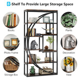 Tribesigns Bookshelf, Industrial 5-Tier Etagere Bookcase, 70.8 inch Tall Bookshelf with 8 Open Storage Shelf, Book Shelf Display Tack Shelving Unit for Home Office Living Room, Rustic Brown Tribesigns