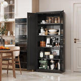 SteeLoong Metal Kitchen Storage Cabinet,71”Pantry Cabinet with Doors and 4 Adjustable Shelves,Tall Black Cabinet for Pantry, Laundry Room,Living Room,Dinning Room SteeLoong