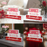 Valentines Day Decor,11 LED Valentine Wood Block Sign, Valentine Wishes Rustic Letters, Farmhouse Home Table Centerpiece Decor,Valentine's Day decor Tiered Tray, Tables, Mantel Decor，Valentine Gift CRCZK