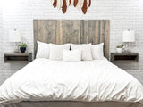Barn Walls Gray Fog Headboard, Rustic Design, Solid Wood Headboard, Floating Panels, Wall Mount, Adjustable Height, Easy Assembly, King Size Barn Walls