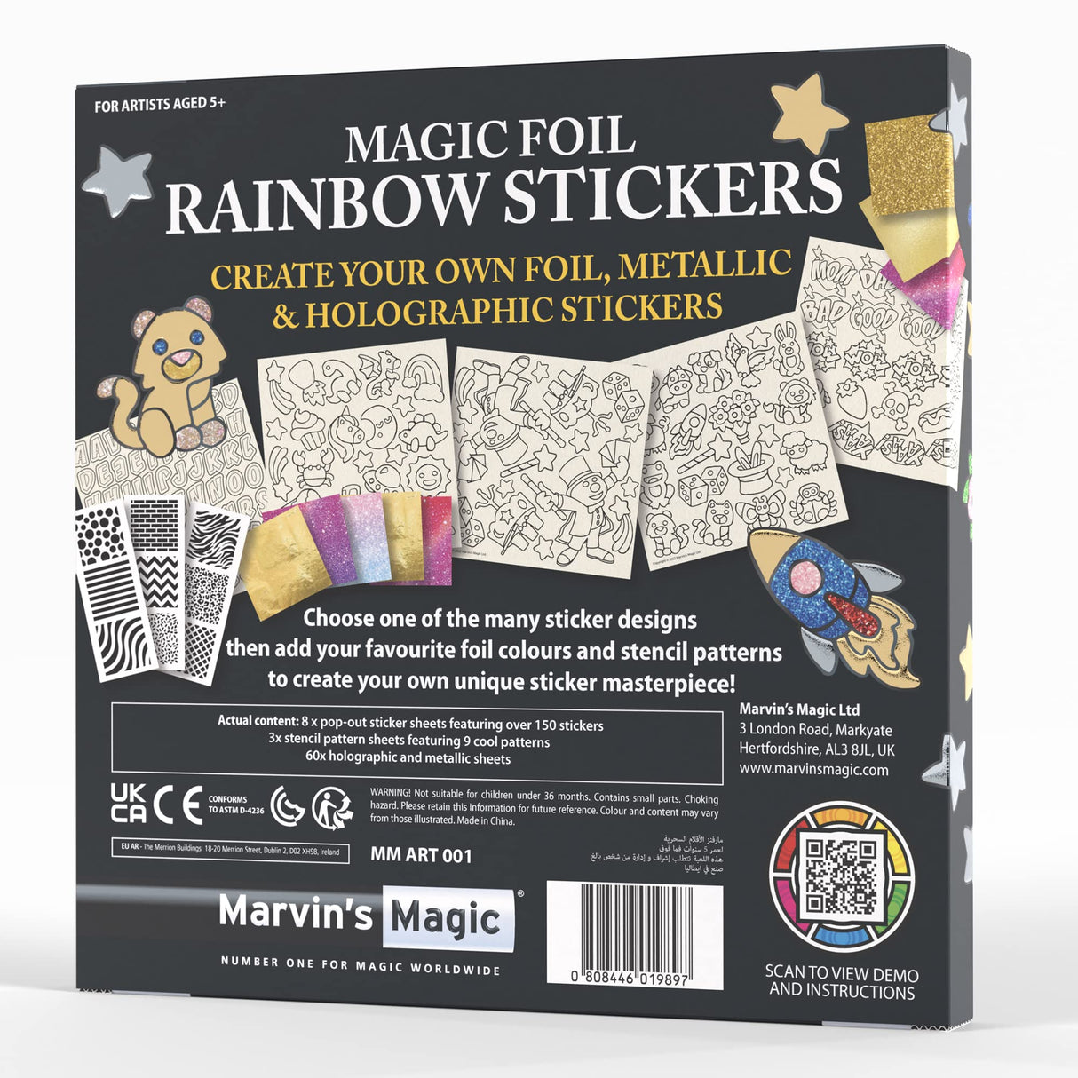 Marvin's Magic - Magic Foil Rainbow Stickers - Foil, Metallic & Holographic - Magical Art Supplies - 150 Stickers & More Marvin's Magic