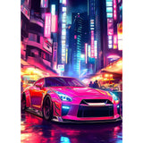 MXJSUA Buildings Car Diamond Painting Kits for Adults, 5D Sports Car Diamond Art Kits for Beginners, DIY Full Drill Paint with Diamond, Home Wall Decor 12x16 Inch MXJSUA