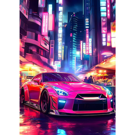 MXJSUA Buildings Car Diamond Painting Kits for Adults, 5D Sports Car Diamond Art Kits for Beginners, DIY Full Drill Paint with Diamond, Home Wall Decor 12x16 Inch MXJSUA