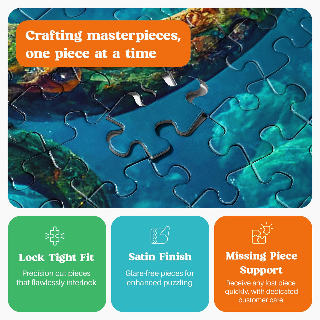 Cross & Glory - Deep Blue Octopus Odyssey - 1000 Piece Jigsaw Puzzle for Adults | Best New Marine Artwork Puzzle | Unique Brain Teaser Cross & Glory