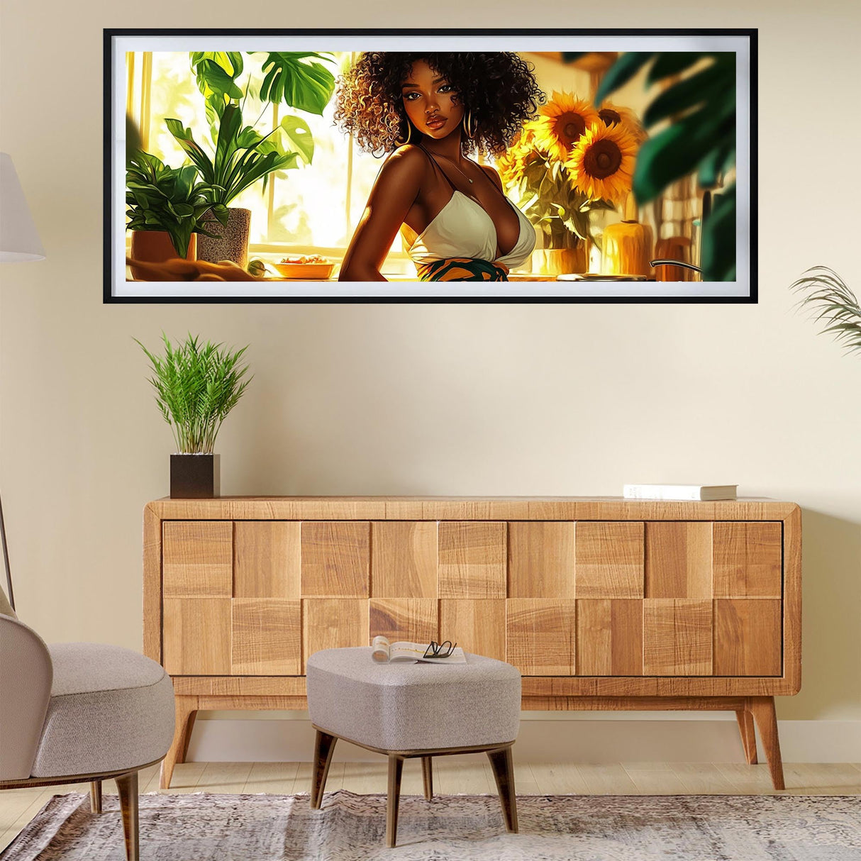 SKRYUIE 5D Large Diamond Painting Kits African American - DIY Diamond Art Kits for Adults African, Full Round Drill - Crystal Embroidery Cross Stitch - Craft for Wall Decor - 12x30 inch / 30x80 cm SKRYUIE