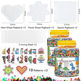 INSCRAFT 2 Buckets of Fuse Beads, 46,000 pcs 5mm Iron Beads for Kids Crafts, 30 Colors with 6 Pegboards, 10 Ironing Paper, 20 Patterns, Gifts for Birthday Christmas, Multicolor Refill Kit INSCRAFT