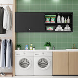 Fesbos Metal Storage Cabinet Black Wall Cabinets with Shelf and Locking Door - Wall Mounted Storage Cabinet for Garage Warehouse Home Office - Assembly Required Fesbos