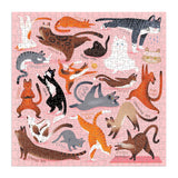 Galison Yoga for Cats 500 Piece Puzzle from Galison - 20" x 20" Jigsaw Puzzle, Bright and Bold Artwork, Thick and Sturdy Pieces, for Cat Lovers! Galison