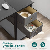 SMUG Computer Desk with Storage Drawers, Small Office Desk Modern Simple Study Writing Table for Home Bedroom, Spacious 40X24 Desktop with 2-Tier Drawer, Black SMUG