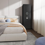 8-12 Fingerprint Gun Safe for Rifles and Pistols,No Assembly Required,Gun Safes for Rifle and Password Lock, Gun Cabinet for Home with Adjustable Shelves Metallitrend