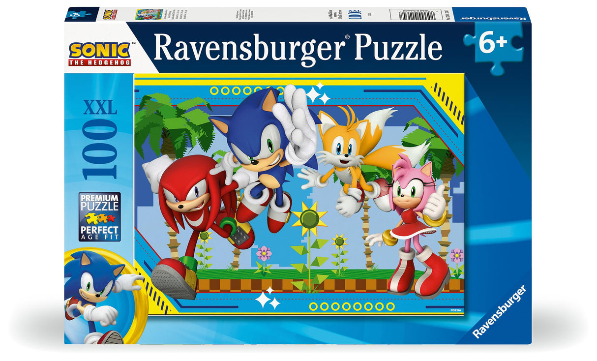 Ravensburger Sonic The Hedgehog 100 Piece XXL Jigsaw Puzzle for Kids - Screen-Free Activity Boosts Concentration and Focus Ravensburger
