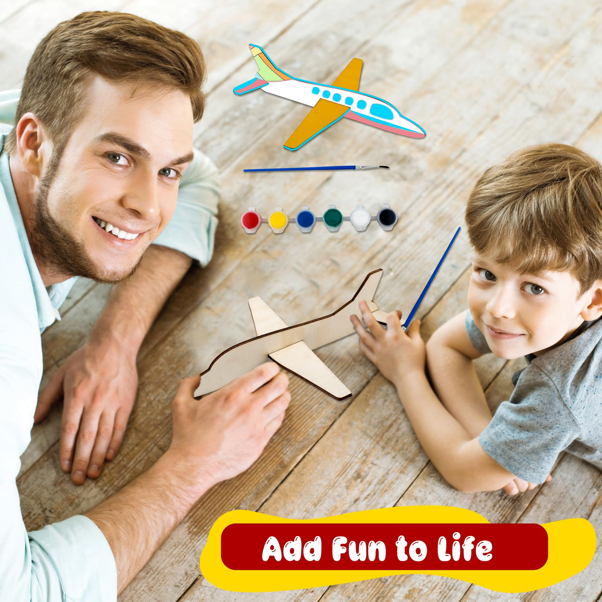 Feradny 24 Pack Wooden Airplane Toys DIY Paint Aircraft Wood Planes Handicraft Wood Airplane for Kids School Art Craft Projects Home Activity Birthday Gifts Feradny