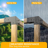 TROPTOLKY 4x4 Pergola Brackets Kit, 3-Way Powder-Coated Woodworks Corner Brackets, 1 Bracket Shoulders & 1 Wood Post Base, 2PCS Woodwork Pergola Kit Elevated Wood Stand Kit TROPTOLKY