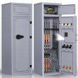 KAER 10-12 Gun Safe,Rifle Gun Safe for Home Rifle and Pistols,Gun Safes & Cabinets,Metal Gun Cabinet for Rifles and Shotguns,Shotguns Rifle Safe with Digital Keypad, Adjustable Shelves (Grey) KAER