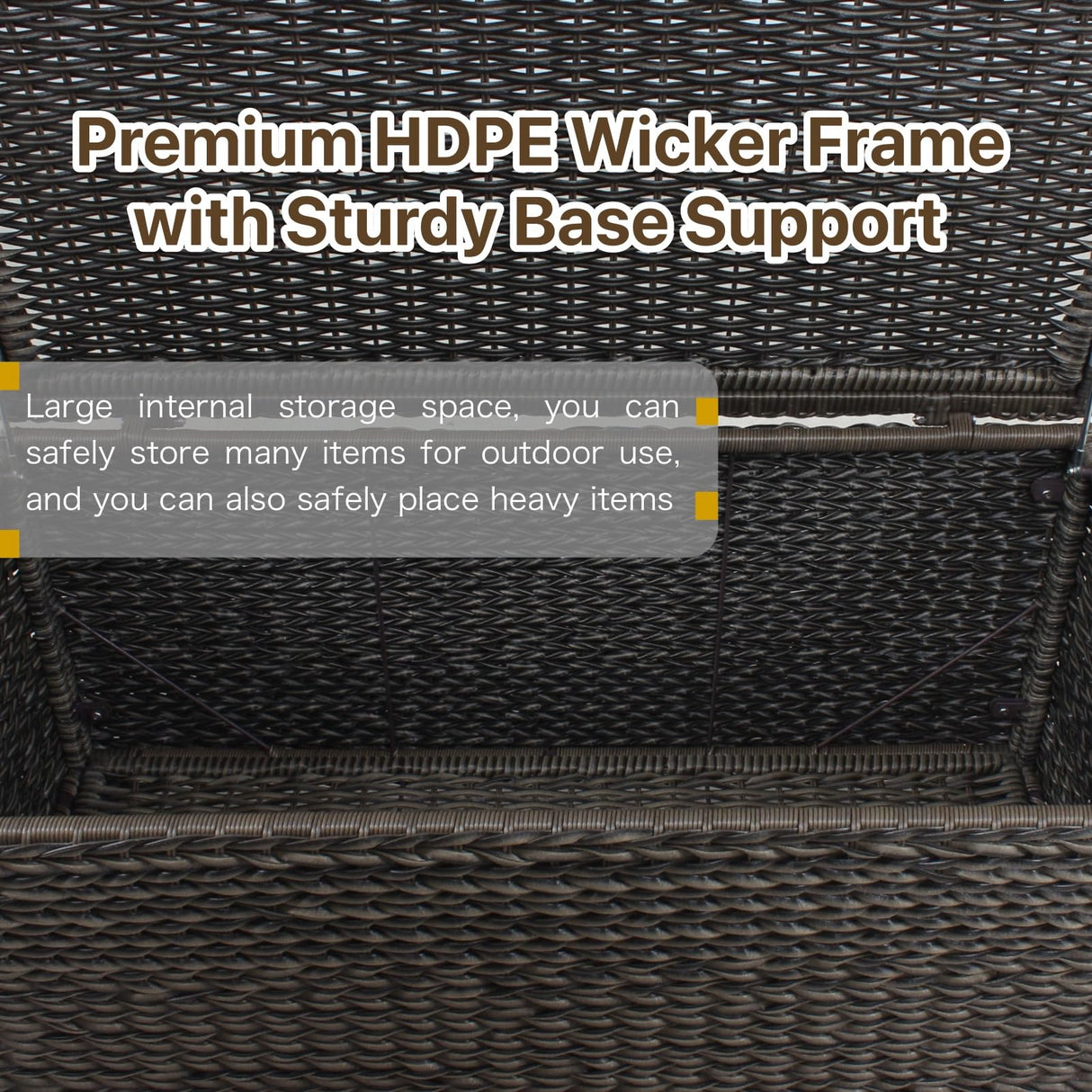 Krikacy Classic Wicker Patio Coffee Table with Storage, All-Weather Rattan Outdoor Coffee Tables, Tempered Glass Flip-Top, Waterproof for Porch Backyard – 40''Wx19''Dx22''H, Brown Krikacy