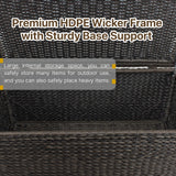 Krikacy Classic Wicker Patio Coffee Table with Storage, All-Weather Rattan Outdoor Coffee Tables, Tempered Glass Flip-Top, Waterproof for Porch Backyard – 40''Wx19''Dx22''H, Brown Krikacy