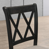 Roundhill Furniture Windvale Cross-Buck Wood 5-Piece Dining Set in Black Roundhill Furniture