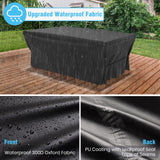 Velway Patio Furniture Cover Outdoor, Waterproof Rectangular Patio Table Chair Sofa Set Cover, 95”Lx64”Wx39”H, All Weather Oxford Tear-Resistant Material with Zipper Carrying Bag Windproof Buckles Velway