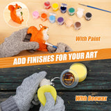 Wood Carving Kit, 36Pcs Wood Carving Tools with Paint and Beewax, Wood Whittling Kit with 4Pcs Whittling Knives & Storage Bag for Beginners and Enthusiasts K KERNOWO