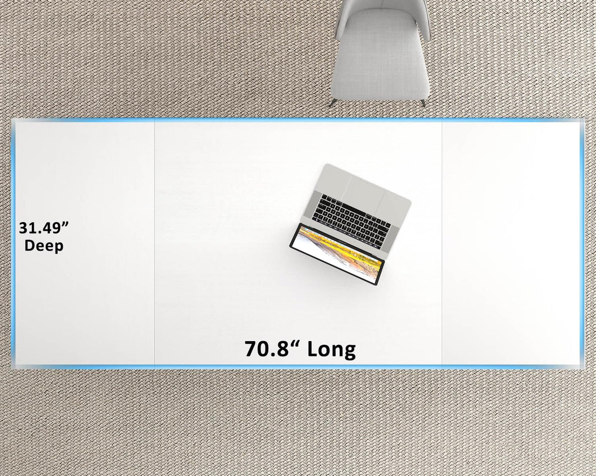 LVB 70.8" Long Desk, Modern Large White Computer Desk for Home Office Work, Wood Metal Computer Table for Writing Study in Bedroom, Simple Gaming Desk for 2 Monitor Workstation, White Oak, 70 in LVB