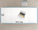 LVB 70.8" Long Desk, Modern Large White Computer Desk for Home Office Work, Wood Metal Computer Table for Writing Study in Bedroom, Simple Gaming Desk for 2 Monitor Workstation, White Oak, 70 in LVB