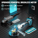 Cordless Angle Grinder for Makita 18v Battery: 8500RPM Brushless Grinder Tool- 5/8''-11 Spindle Small Angle Grinder for 4-1/2'' Wheels, 3 Variable Speed Settings for Cutting, Grinding, Bare Tool MtiolHig