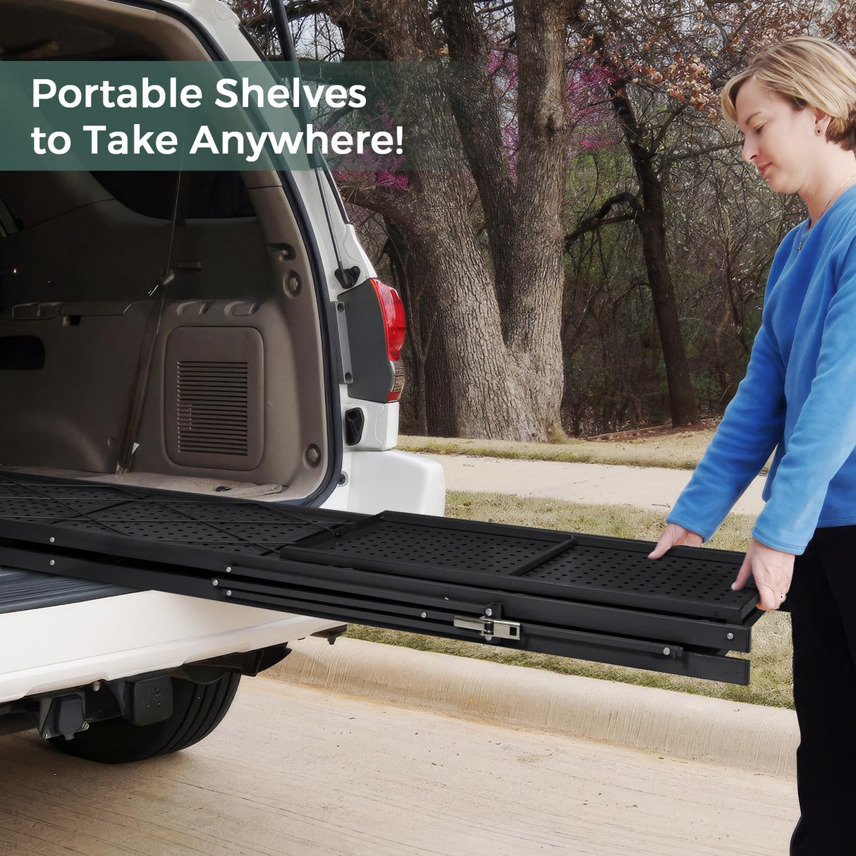 DEANIC 5 Tier Foldable Storage Shelves with Wheels, Large Capacity Shelving Unit, Freestanding Metal Wire Shelf Rack, No Assembly Organizer Rack for Garage Kitchen, Basement, Pantry(Black) DEANIC