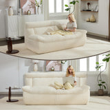 AEMEIOS 82" Corduroy Boneless Loveseat Sofa, Oversized Cloud Couch 3-Seater with Deep Seat, Modern Loveseats Couch with Memory Foam, Beige Boneless Couches for Living Room, No Assembly Required AEMEIOS