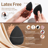 BS-MALL Makeup Brush Set 11Pcs Bamboo Synthetic Kabuki Brush Set Foundation Powder Blending Concealer Eye shadows Blush Cosmetics Brushes with Organizer Bag & Makeup Sponge BS-MALL