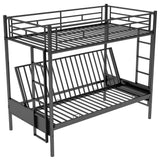 Bellemave Twin Over Futon bunk Bed, Futon bunk Bed, loft Bed with futon, No Box Spring Needed, Black Bellemave
