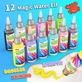 Magic Water Toy Elf Kit, Aqua Fairy Water Gel Kit 12 Magic Gels & 12 Molds Make Your Own Water Pets, Toys for 4 5 6 7 Year Old Xmas Birthday Gifts Party Favors, DIY STEM Craft Kit Kids Toys Age 3+ PULASIDO