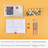 Rebotipy Abstract Paint-by-Numbers Adults Mushroom World Paint by Numbers Kits DIY Mysterious Moon Girl Paint Numbers Gifts 16x20 in Fantasy Space Paint by Numbers Artwork for Lady Bedroom Decor Rebotipy