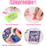 KOJEFCV 4 PCS Diamond Art Painting Kits for Kids,Cartoon Diamond Art for Kids Ages 4-8-12,Cartoon Gem Kit Crafts Beginners for Gift Home Wall Decor(6x6inch) KOJEFCV