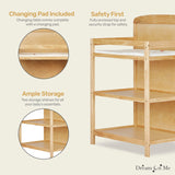 Dream On Me Anna 4-in-1 Full Size Crib and Changing Table Combo, Natural Dream On Me