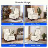 FLEXISPOT XC5 Pushback Recliner Chair for Adults, Mid Century Wingback Accent Chair with Rivet Decoration, Tufted Upholstered Single Sofa Armchair for Living Room, Bedroom, Study (PU, Brown) FLEXISPOT