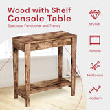 Safdie & Co Rustic Farmhouse Entry Table, Brown Solid Wood Console Table, Use As Doorway Table, Hallway Desk, or Accent Furniture for Decorating Safdie