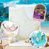 2 Pack Fish Net Decorations for Party, Natural Cotton Hawaiian Party Fishing Net Decorative, Nautical Themed Cotton Fishnet Under The Sea Pirate Ocean Beach Decor BWEALT
