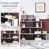 Tangkula 8 Cubes Bookshelf, Modern Ladder Corner Bookcase, 8-Cube Open Stepped Storage Bookcase, 5-Tier Display Shelf for Home Office, 47 x 8 x 43 Inch, Living Room Divider Booksheif Tangkula