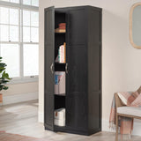 Sauder Tall Storage Cabinet, Black, 4 Adjustable Shelves, Multi-Room Use Sauder