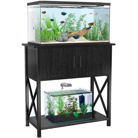 29 Gallon Aquarium Stand, Metal Fish Tank Stand with Cabinet Storage, for 20 Gallon Long Aquarium,30.7" L*12.6" W Tabletop,330LBS Capacity