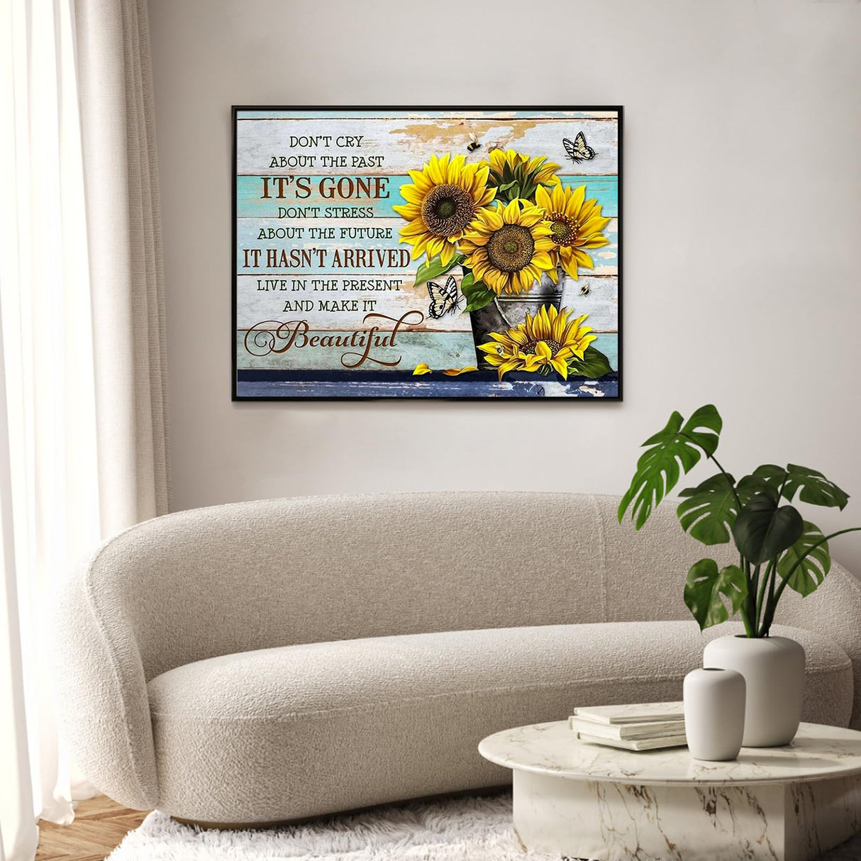 Diamond Art Kits for Adults Sunflower, DIY 5D Diamond Painting Kit for Beginners Inspirational, Inspiring Quotes Full Round Drill Gem Art Dots for Adults Home Wall Decor 16X12 Inch Okarina