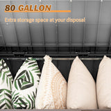 Devoko 80 Gallon Storage Bench Deck Box Lockable for Patio Furniture, Garden Decor and Outdoor Seating for Cushions, Garden Tools and Pool Supplies (Black) Devoko