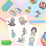 KOJEFCV 48 Pcs Cartoon Diamond Art Painting Sticker Kits for Kids-Cartoon Diamond Gem Stickers Kit,5D Gem Art Stickers Mosaic for Kids Gift for Boys Girls 4-8-10-12 Years Old KOJEFCV