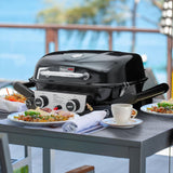 Royal Gourmet GT2005 2-Burner Portable Propane Gas Grill with Foldable Side Tables & Foldable Support Legs, Tabletop Gas Grill with Warming Rack for for Outdoor Cooking & Grilling, Black Royal Gourmet