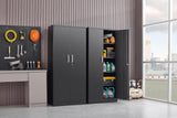 Allouncer Metal Storage Cabinet with Shelves and Doors, Kitchen Pantry Cabinet, Garage Storage Cabinet, Garage Cabinet with Adjustable Shelves, File Storage Cabinets -71" Black Allouncer