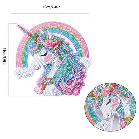 Tabletop Diamond Painting Ornaments Kits, Special Shaped Rhinestone Statues Desk Placement Ornament , 5D Rainbow Unicorn Diamond Art Figurines Sculpture Ornaments Crafts Kits for Adults Beginners Baipisan