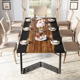 Tribesigns 79-Inch Dining Table for 8-10 People, Industrial Large Kitchen Table Dining Room Table for Living Room, Kitchen, Rectangular Dinner Table with Metal Frame, Rustic Brown Tribesigns